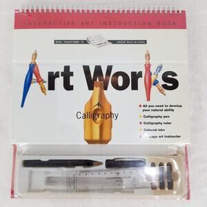 VTG 1994 Art Works Calligraphy Art Instruction Book Kit with Easel, Pen. Sealed